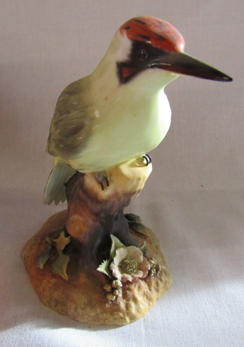 2 boxed Royal Crown Derby green woodpeckers H 24 cm signed M.E.T and H 15 cm signed M Dudley - Image 3 of 9