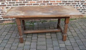 Oak table with barley twist legs L 180 cm D 84 cm