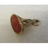 9ct gold seal fob, total weight 9.6 g