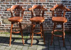 3 bentwood bar stools