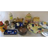 2 boxes of assorted ceramics inc collectors plates, Spode, Rumtopf jar, Aynsley and Hummel