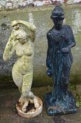 2 garden statues
