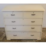 Victorian painted pine chest of drawers with later handles W 105cm H 93cm D 48cm