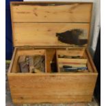 Pine cabinet maker's chest with tools