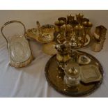 Various items of silver plate including goblets trays etc.