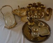 Various items of silver plate including goblets trays etc.