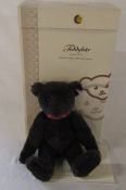 Steiff black alpaca mohair teddy bear with growler limited edition 2191/3000 H 32 cm complete with