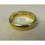 14 ct gold band ring weight 4.4 g size M/N (inscribed Ernst to inside)