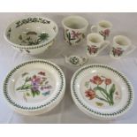 Selection of Portmeirion inc large bowl, plant pot, mugs and dinner plates