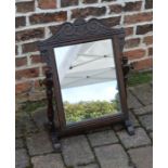 19th century carved oak dressing table mirror