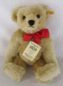 Steiff 1909 replica mohair teddy bear L 43 cm (comes with Steiff carrier bag)