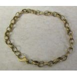 9ct gold bracelet L 7" weight 5.1 g