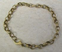 9ct gold bracelet L 7" weight 5.1 g