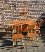 Ercol drop leaf table and 5 chairs