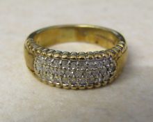 9ct gold diamond cluster ring approximately 0.25 ct weight 4.9 g size J/K