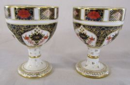 2 Royal Crown Derby imari goblets no 1128 H 12 cm (first quality)