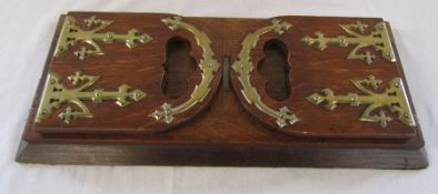 Wooden book slide with brass mounts by I J Mechi 112 Regent Street London L 40.5 cm D 17.5 cm