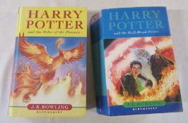 2 First edition Harry Potter hard back books - Half blood prince (with outer sleeve) and the Order