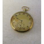 18ct gold slim pocket watch London 1931, total weight 48.8 g D 47 mm