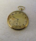 18ct gold slim pocket watch London 1931, total weight 48.8 g D 47 mm