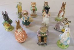11 Beswick Beatrix Potter figurines from the 1970s - Sir Isaac Newton 1973, Ginger 1976, Simpkin