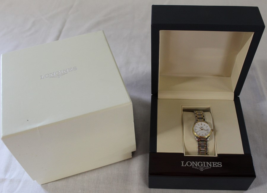Ladies Longines automatic wristwatch with date aperture no 38210888 (face 2.5 cm or 3 cm inc