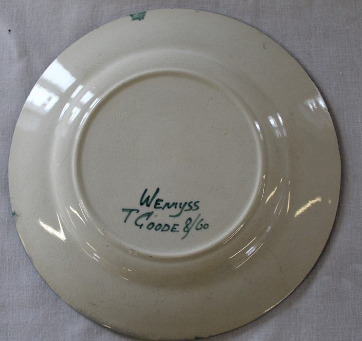 Wemyss pottery plate signed T. Goode 8/60 19.5cm, bowl 12cm (with hairline crack & possible - Image 3 of 9