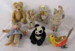 Selection of miniature teddy bears and animal collectable toys inc Charlie bear bag buddy Jobo,