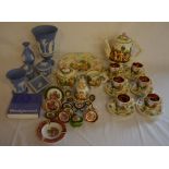 Capodimonte gilded half coffee service, Wedgwood Jasper ware & Meissen miniatures