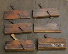 6 wooden moulding planes