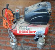 Clarke Panther Air 25 compressor with 2 spray guns