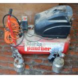 Clarke Panther Air 25 compressor with 2 spray guns