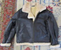 Shearling sheepskin aviator jacket size XXL