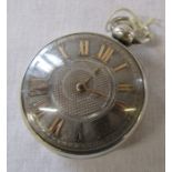 Georgian silver pocket watch with silver dial London 1821 by Green & Pickeley Sheffield no 2259 (