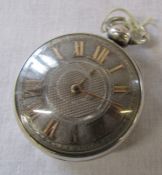 Georgian silver pocket watch with silver dial London 1821 by Green & Pickeley Sheffield no 2259 (