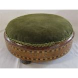 Victorian parquetry circular footstool D 28 cm