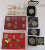 Selection of coins inc crowns, 1967 coinage of Great Britain, 1965 New Zealand coins etc