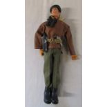 Original vintage Palitoy made tank commander Action man figure 1960/70s