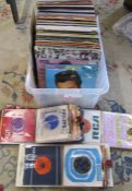 Quantity of 33 rpm LPs and 7" singles inc Elvis, Jethro Tull, The Beatles, The Doors, Santana and