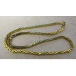 9ct gold box chain necklace weight 16.2 g L 38 cm