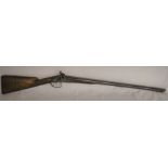Purdey muzzle loading percussion cap shotgun with rosewood stock overall length 117cm. Purdey have