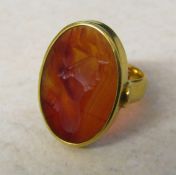 22ct gold intaglio ring size M total weight 8.9 g Birmingham 1919