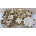 Large quantity of Royal Albert Old country roses dinner service approximately 79 pieces (crack to