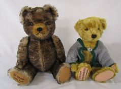 2 limited edition Hermann teddy bears - Old German bear replica 1929  2923/3000 H 40 cm with growler