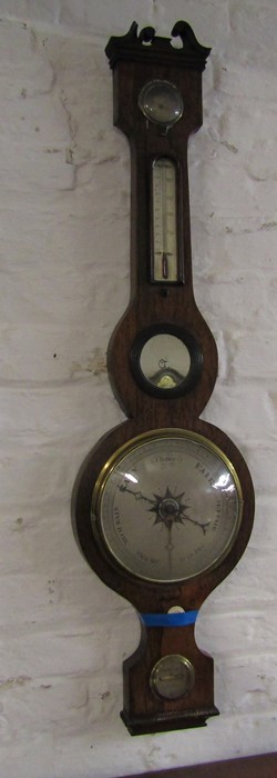 19th century Samuel of Louth barometer incorporating a spirit level H 97 cm (slight damage to top) - Image 5 of 5