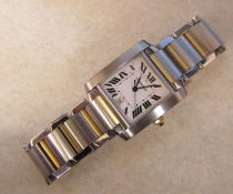 Cartier Tank Francaise automatic gents wrist watch, stainless steel and gold, no 466299CE 2302, with