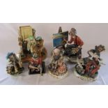 Selection of Capodimonte figures inc carpenter and artist