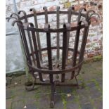 Large wrought iron brazier fire basket