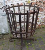 Large wrought iron brazier fire basket