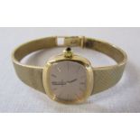 Ladies 9ct gold Omega watch with 9ct gold strap, 17 jewels, serial number 39-535481 total weight